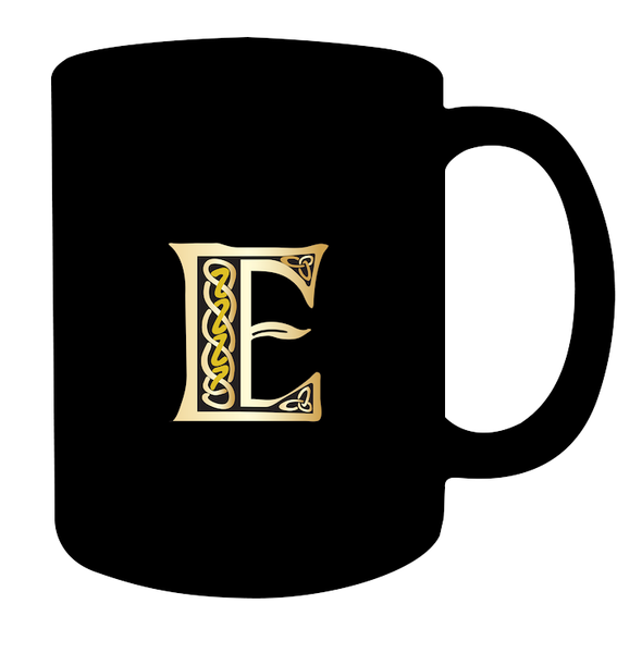 Irish Celtic Initial Mug - Initial E