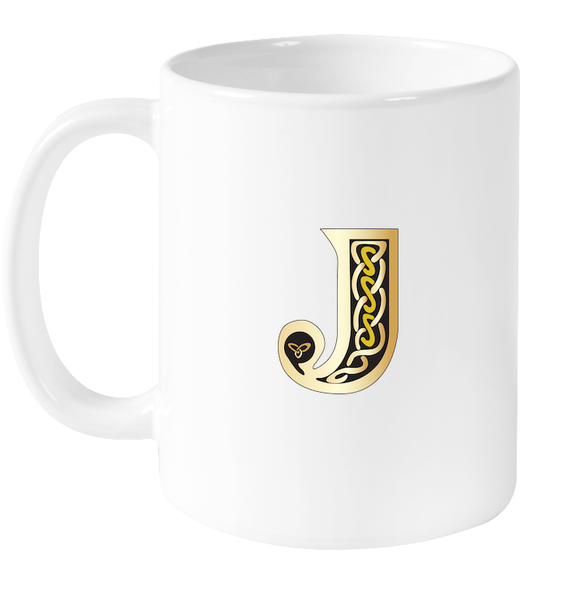 Irish Celtic Initial Mug - Initial J