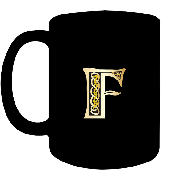 Irish Celtic Initial Mug - Initial F