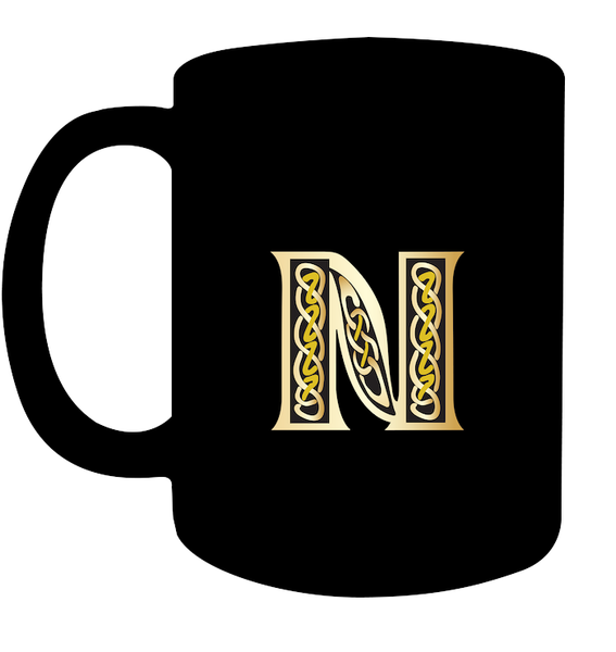 Irish Celtic Initial Mug - Initial N