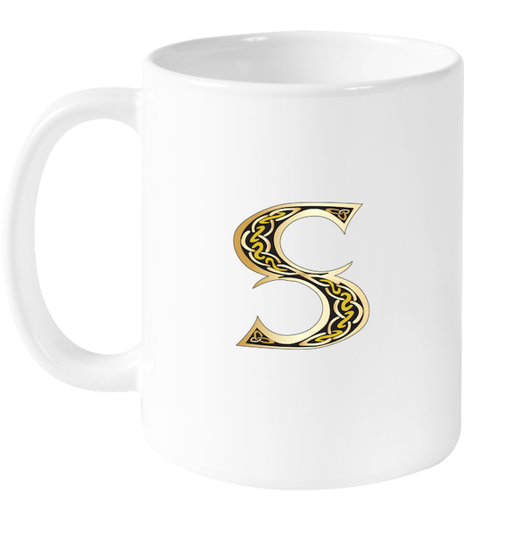 Irish Celtic Initial Mug - Initial S