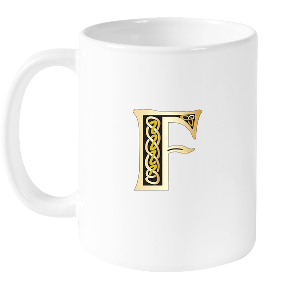 Irish Celtic Initial Mug - Initial F