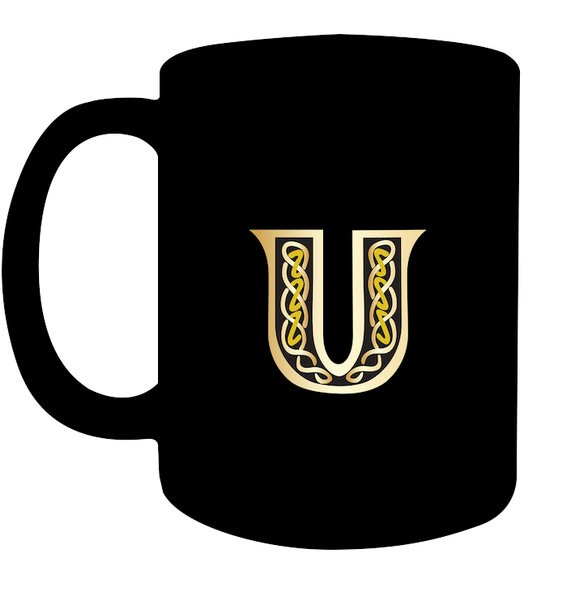 Irish Celtic Initial Mug - Initial U