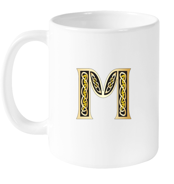 Irish Celtic Initial Mug - Initial M