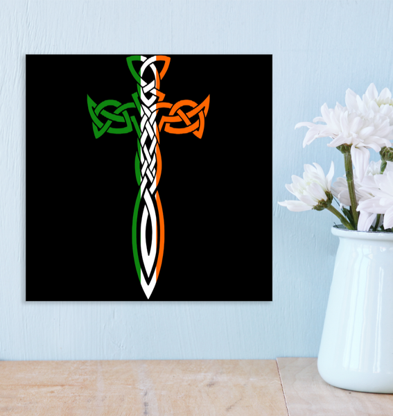 Irish Celtic Cross Dagger Photo Tile