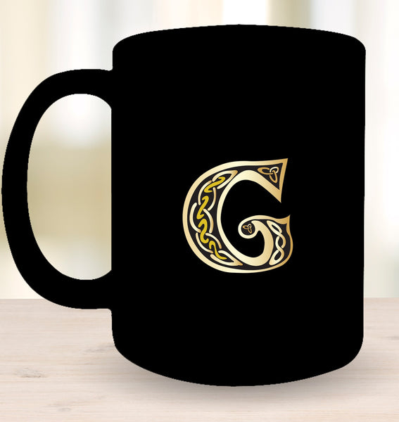 Irish Celtic Initial Mug - Initial G
