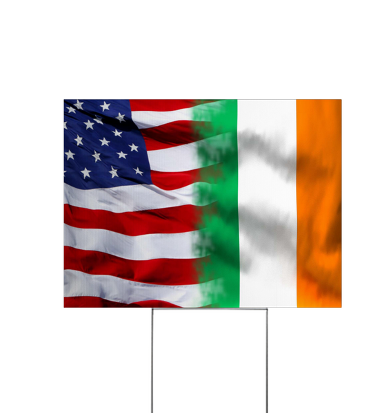 American Irish Flag Lawn Sign