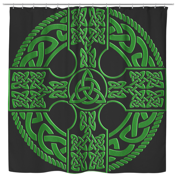 Irish Celtic Cross Shield Shower Curtain