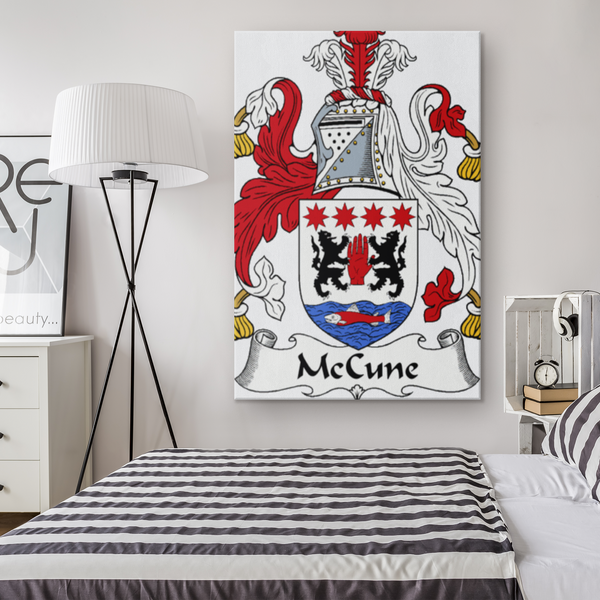 Irish Family Crest - McCune - Canvas Print Wall Art
