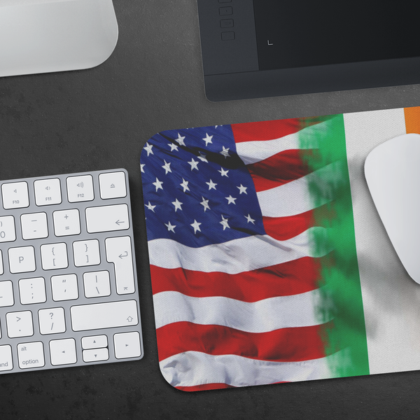 Distressed American Irish Flag Mousepad